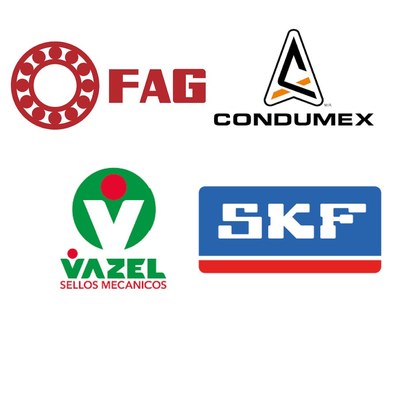 Marcas de material que usamos: FAG, Condumex, Vazel y SKF